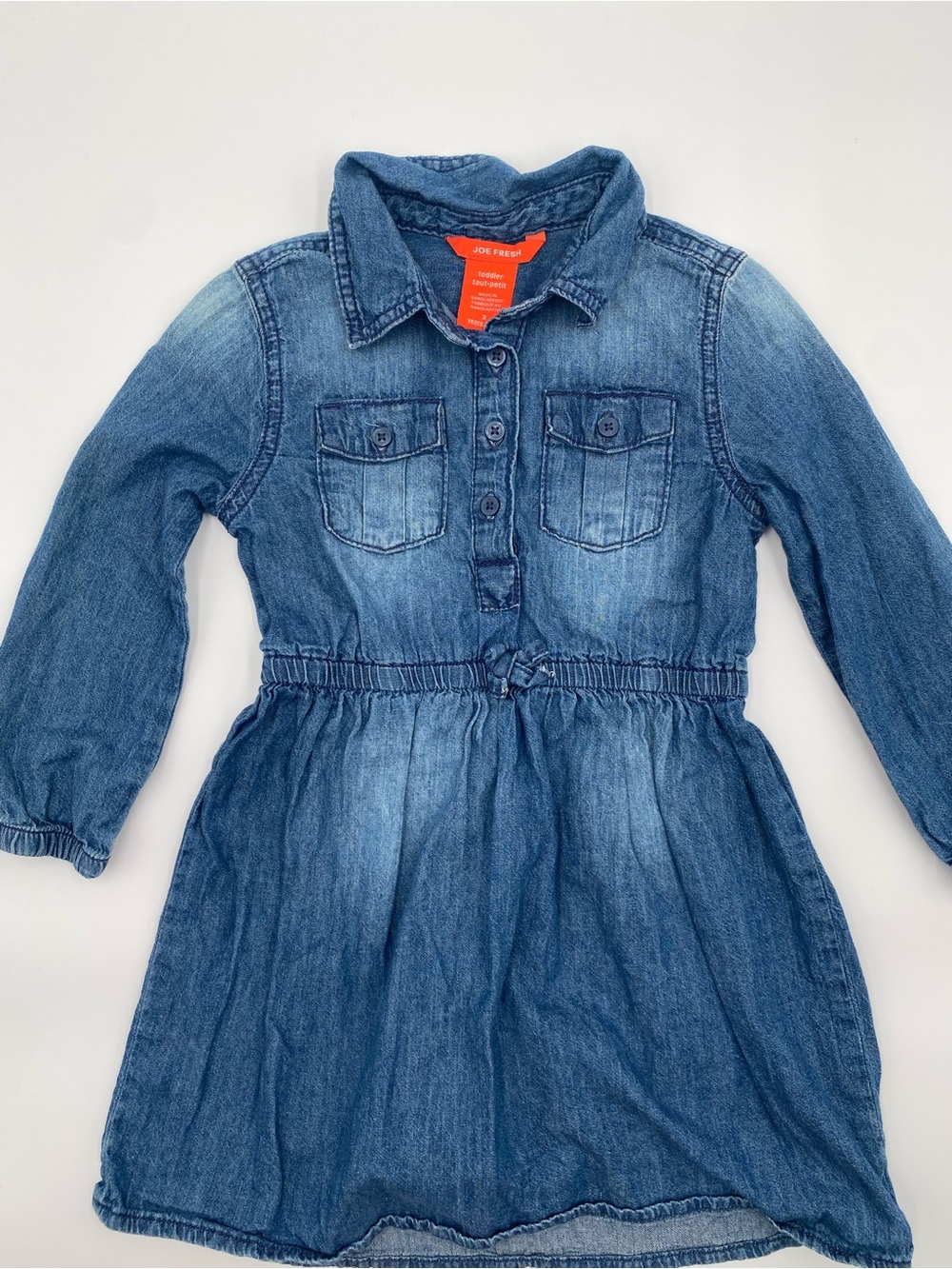 Joe Fresh Blue Denim Girl's Button-Front Jacket Dress